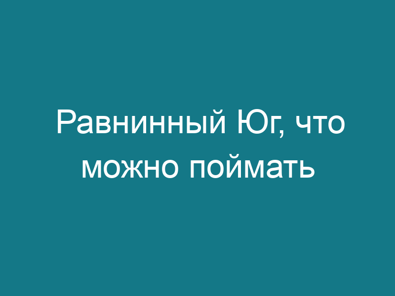 Равнинный Юг, что можно поймать